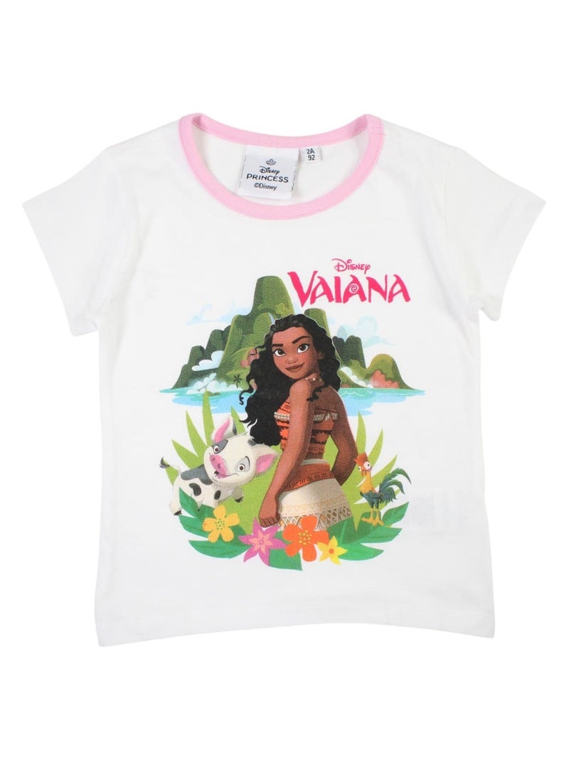 Disney - Ensemble T-shirt et Short Vaiana Blanc - Kiabi