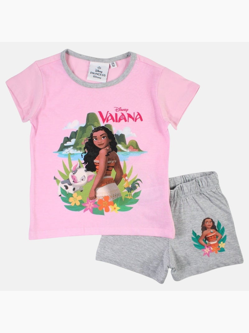 Disney - Ensemble t-shirt manches courtes et short enfant à imprimé Rose - Kiabi