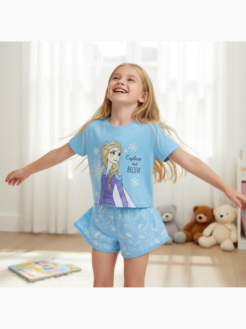 Disney - ensemble t-shirt manches courtes et short imprimés Bleu - Kiabi