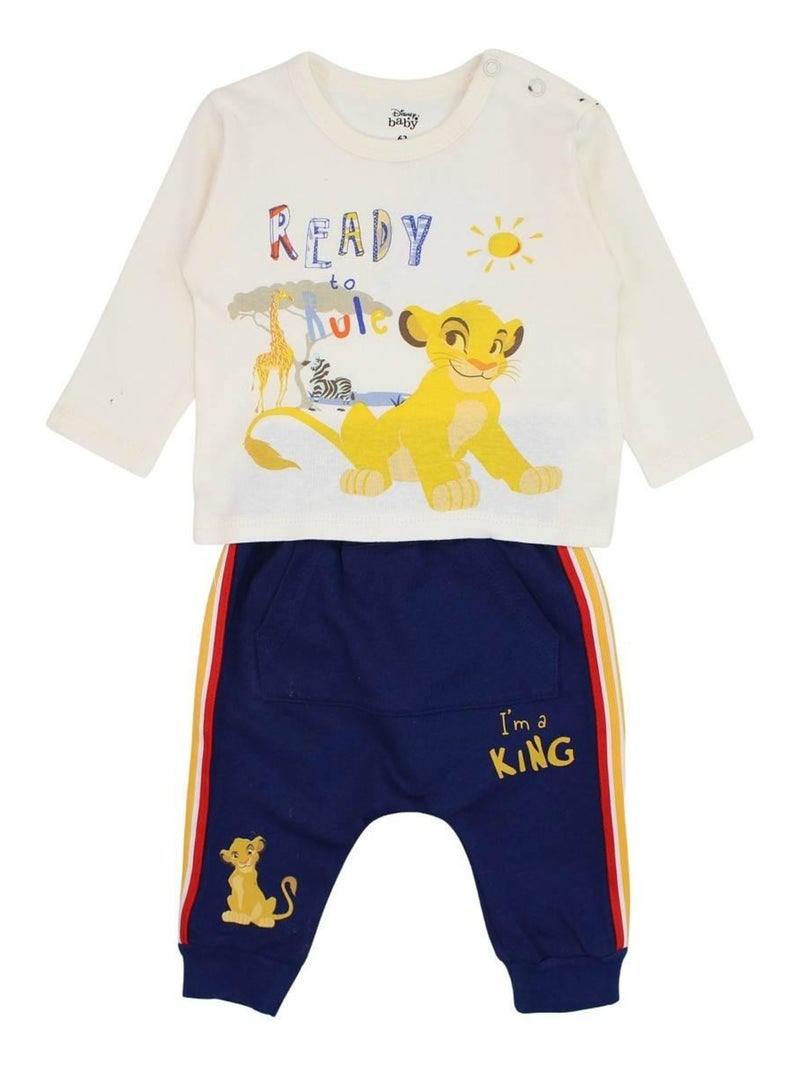 Disney - Ensemble ​​T-shirt pantalon bébé garçon Imprimé Le Roi Lion Beige - Kiabi