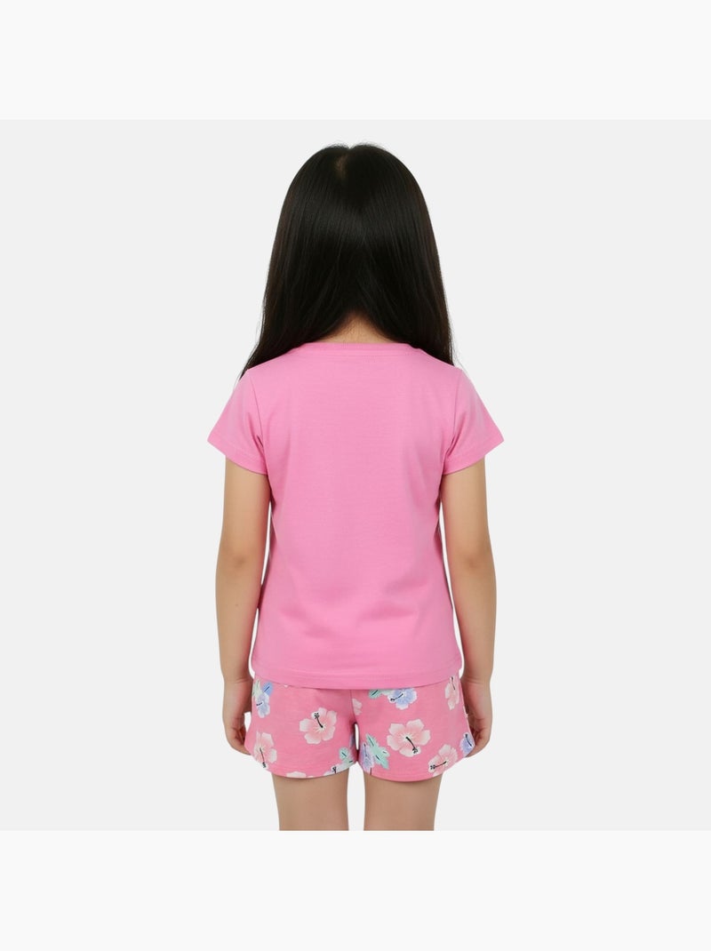 Disney - Ensemble T-shirt personnage et short à motif Rose - Kiabi
