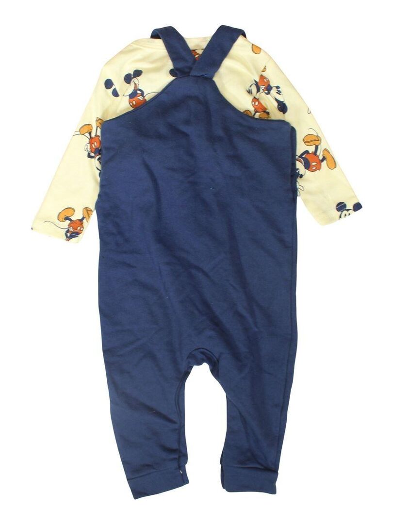 Disney - Combishort bébé garçon imprimé Mickey en coton - Bleu