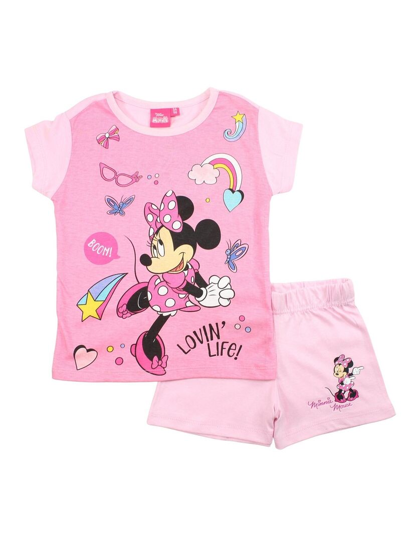 Ensemble T-shirt + Short MINNIE – Neuf Avec étiquettes – Taille 5 Ans (110 Cm) – Disney
