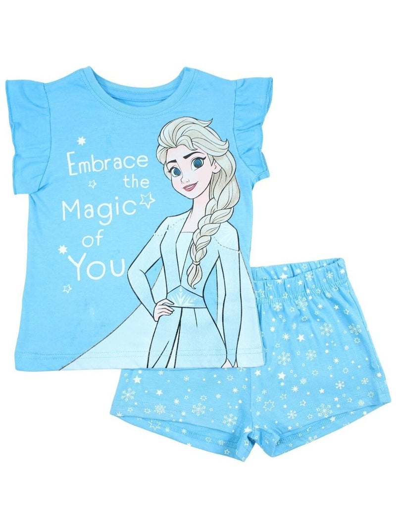 Disney - Ensemble ​​T-shirt short Imprimé La Reine Des Neiges Bleu - Kiabi