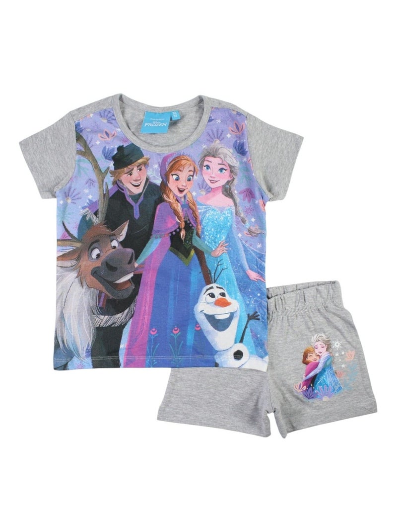 Disney - Ensemble ​​T-shirt short Imprimé La Reine Des Neiges Gris - Kiabi