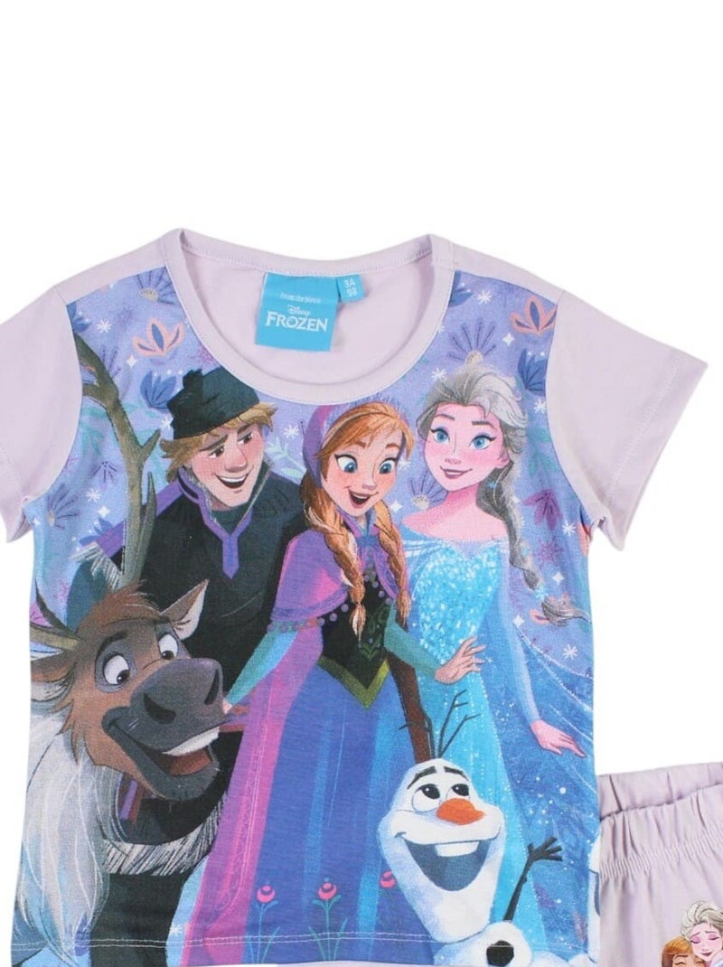 Disney - Ensemble ​​T-shirt short Imprimé La Reine Des Neiges Mauve - Kiabi
