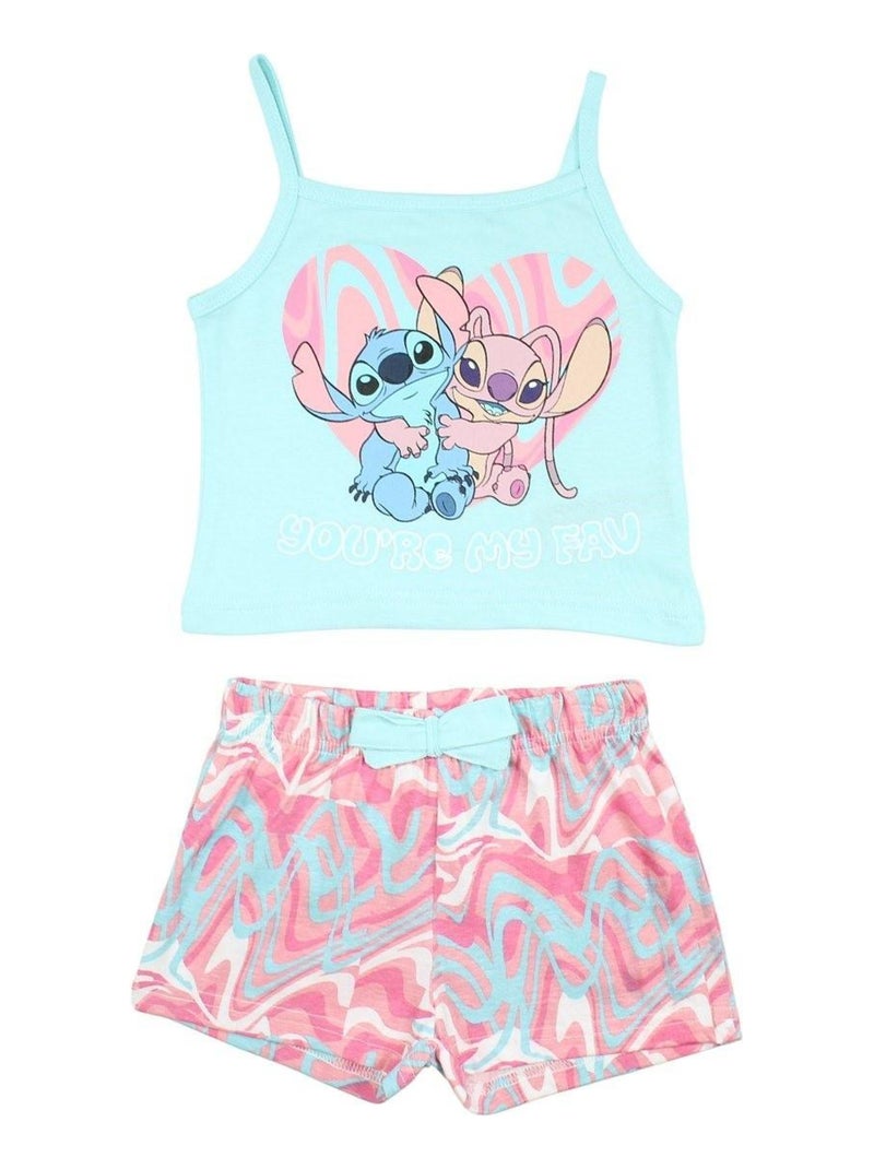 Disney - Ensemble ​​T-shirt short Imprimé Lilo Et Stitch Bleu - Kiabi