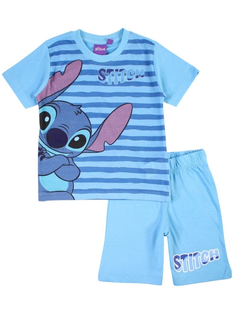 Disney - Ensemble ​​T-shirt short Imprimé Lilo Et Stitch Bleu - Kiabi