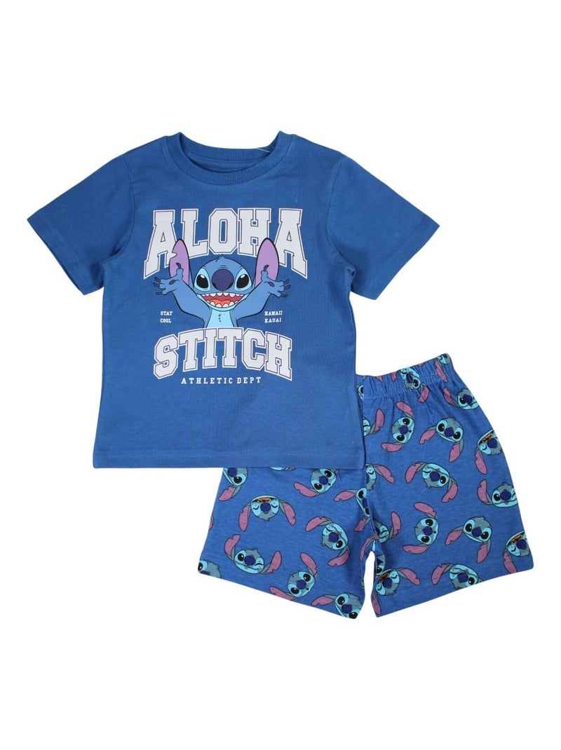 Disney - Ensemble ​​T-shirt short Imprimé Lilo Et Stitch Bleu - Kiabi