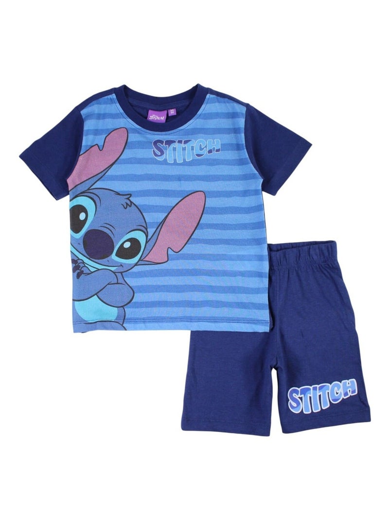 Disney - Ensemble ​​T-shirt short Imprimé Lilo Et Stitch Bleu marine - Kiabi