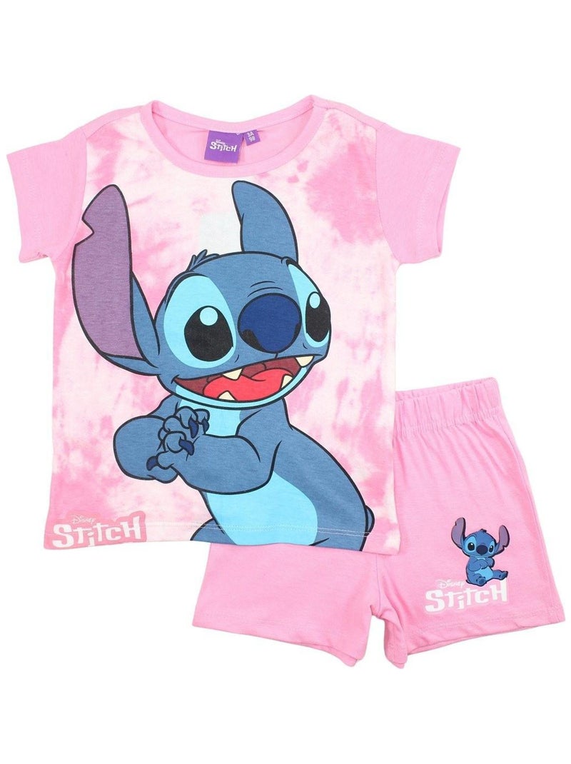 Disney - Ensemble ​​T-shirt short Imprimé Lilo Et Stitch Rose - Kiabi