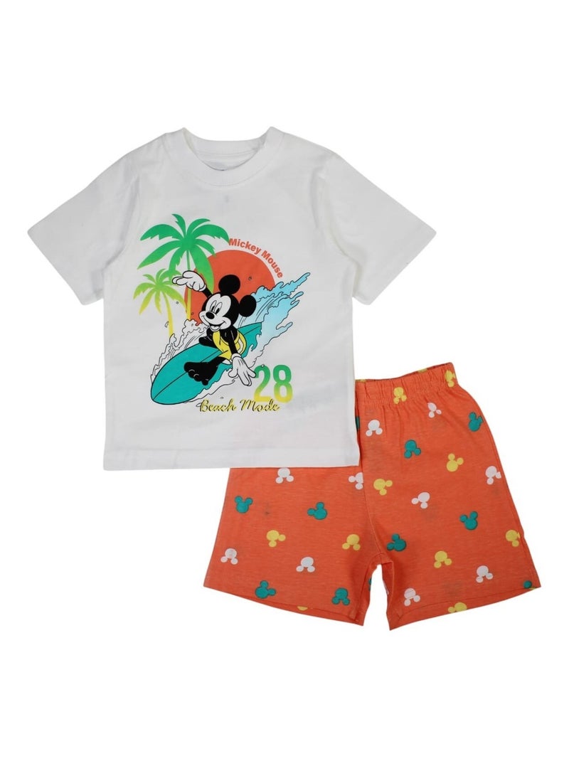Disney - Ensemble ​​T-shirt short Imprimé Mickey Blanc - Kiabi
