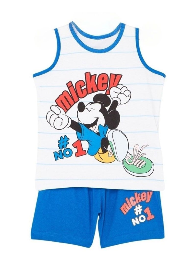 Disney - Ensemble ​​T-shirt short Imprimé Mickey Bleu - Kiabi