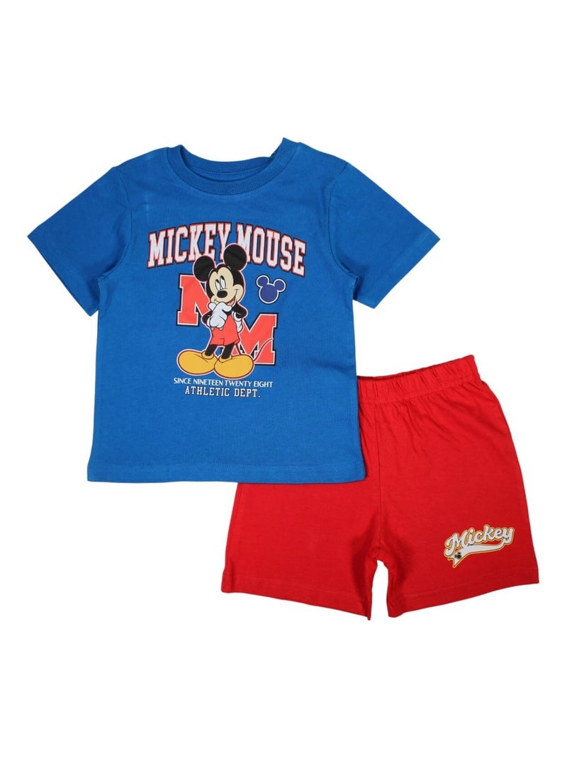 Disney - Ensemble ​​T-shirt short Imprimé Mickey Bleu - Kiabi