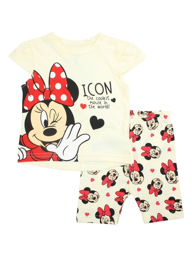 Disney - Ensemble ​​T-shirt short Imprimé Minnie Jaune - Kiabi