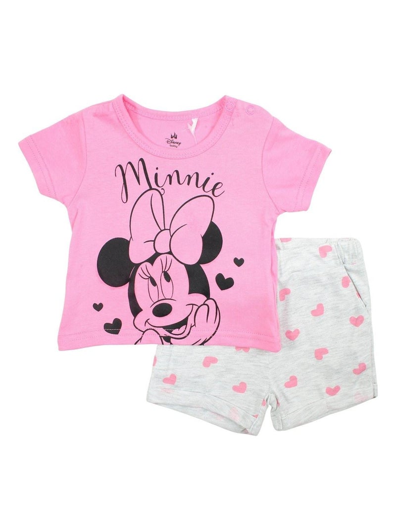 Disney - Ensemble ​​T-shirt short Imprimé Minnie Rose - Kiabi