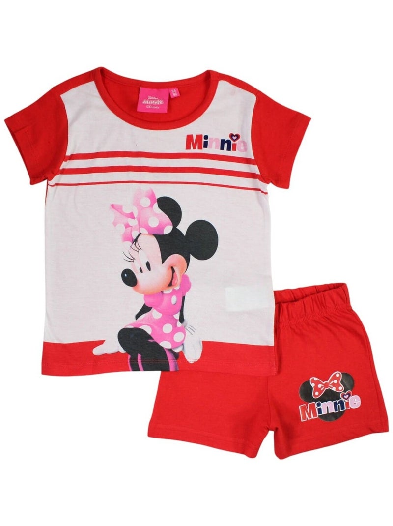 Disney - Ensemble ​​T-shirt short Imprimé Minnie Rouge - Kiabi