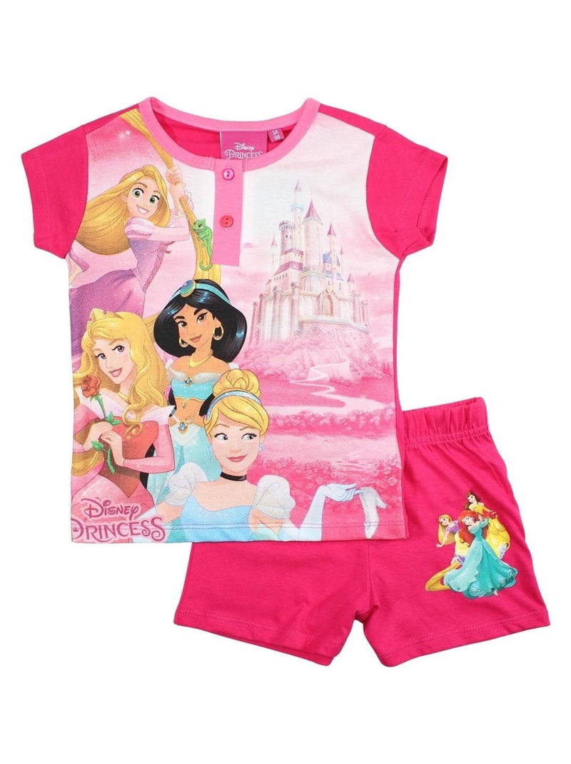 Disney - Ensemble ​​T-shirt short Imprimé Princesse Rose fushia - Kiabi