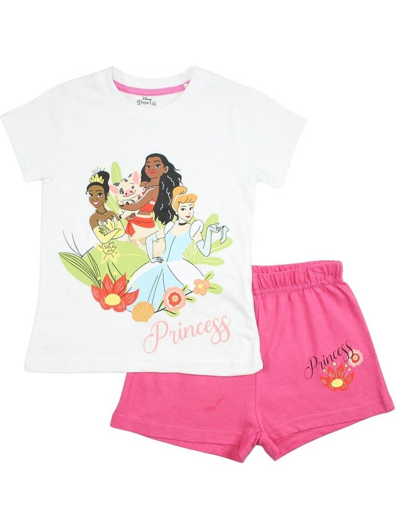 Disney - Ensemble ​​T-shirt short Imprimé Princesse Rose fushia - Kiabi