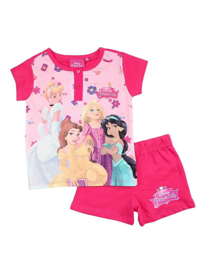 Disney - Ensemble ​​T-shirt short Imprimé Princesse Rose fushia - Kiabi