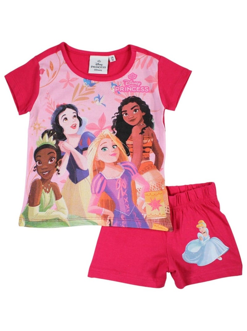 Disney - Ensemble ​​T-shirt short Imprimé Princesse Rose fushia - Kiabi