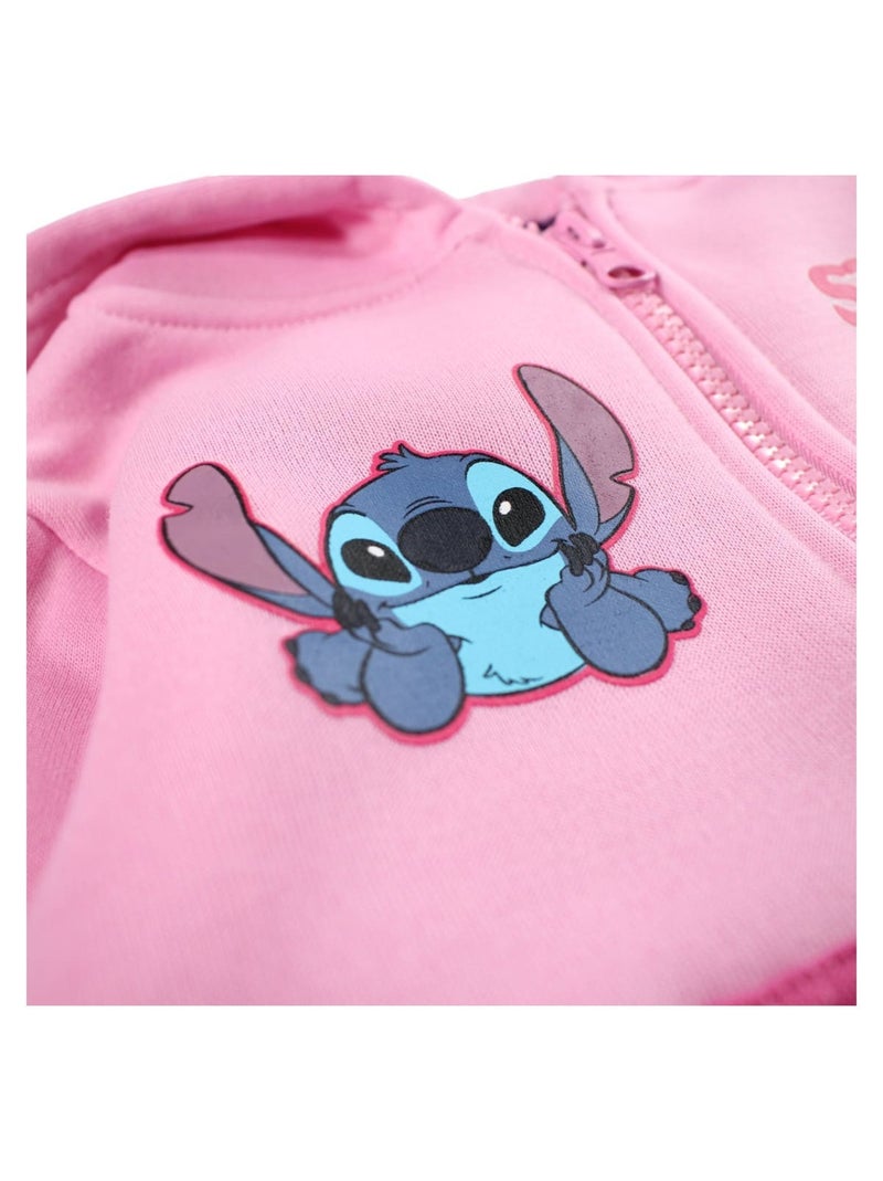 Disney - Ensemble Veste à capuche et pantalon de jogging Lilo et Stitch fille Rose clair - Kiabi