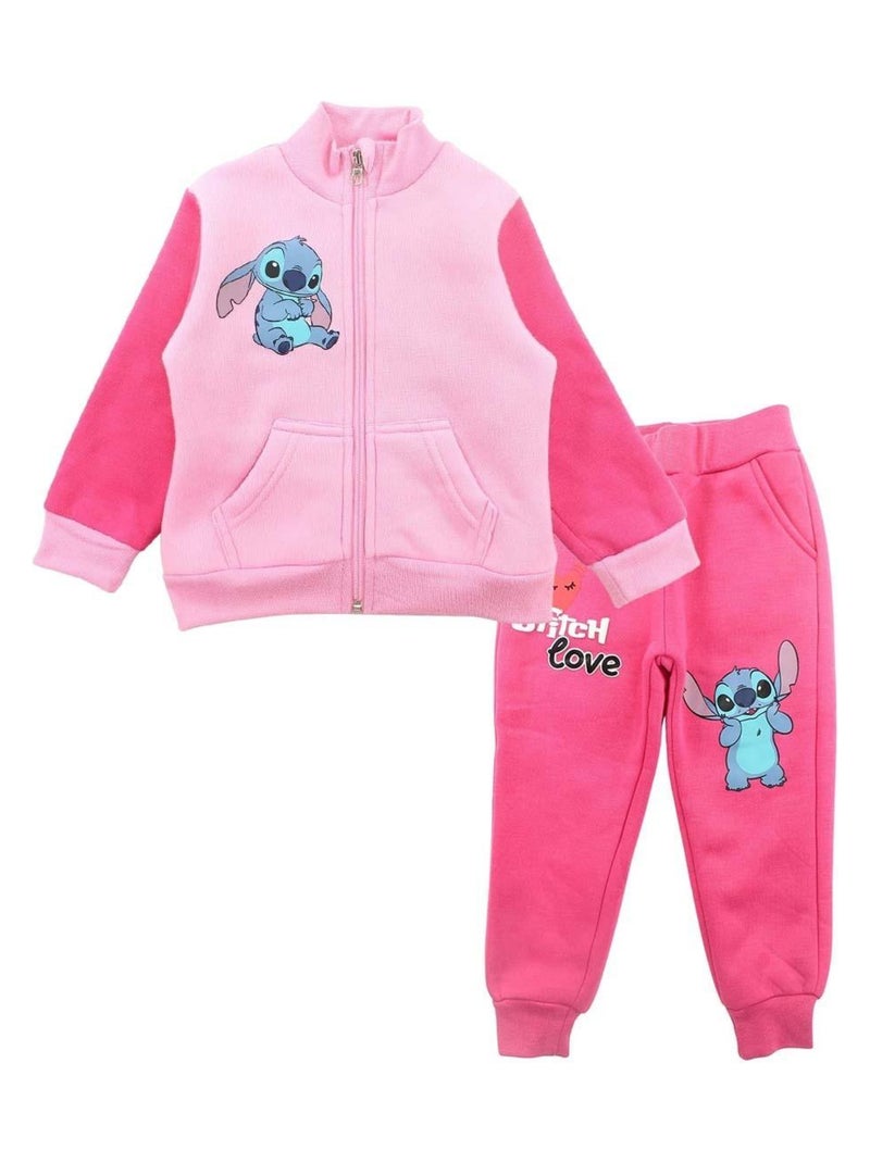 Disney - Ensemble ​​Veste pantalon fille Imprimé Lilo Et Stitch Rose - Kiabi