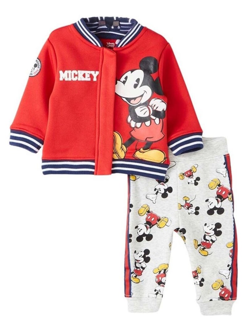 Disney - Ensemble ​​Veste pantalon Imprimé Mickey Rouge - Kiabi