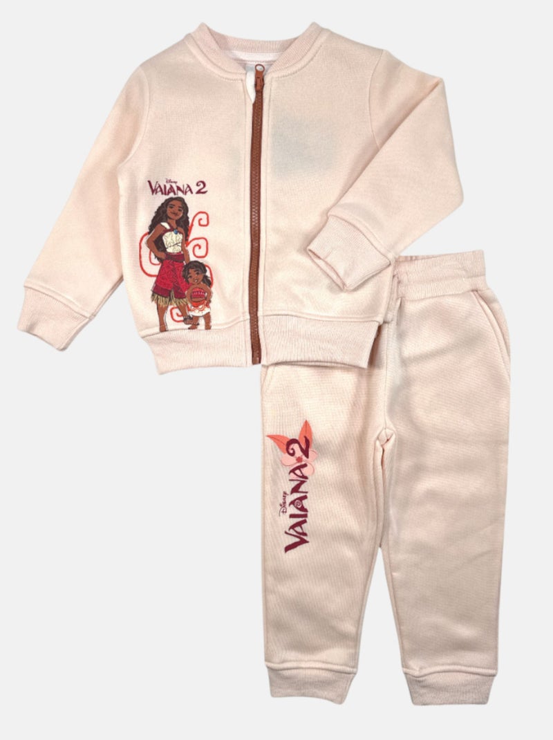 Disney - ​​Ensemble ​​Veste sweat pantalon Imprimé Vaiana Rose - Kiabi