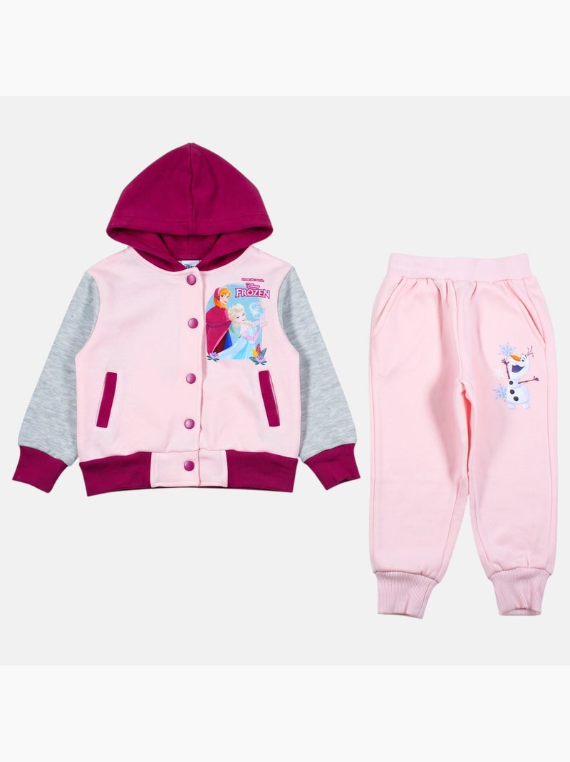 Disney - ensemble veste teddy boutonnée et pantalon de jogging, finitions bord-côte Rose - Kiabi