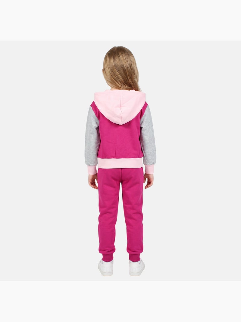 Disney - ensemble veste teddy boutonnée et pantalon de jogging, finitions bord-côte Violet - Kiabi