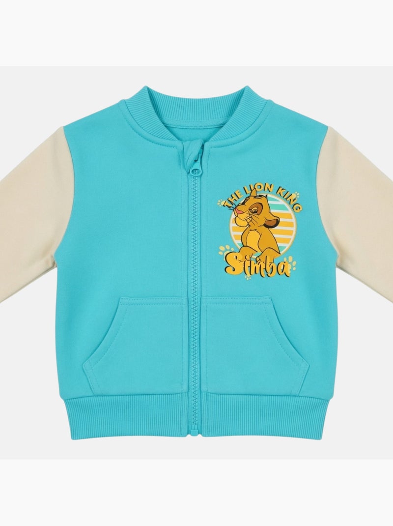 Disney - ensemble veste teddy et pantalon de jogging, finitions bord-côte Bleu turquoise - Kiabi