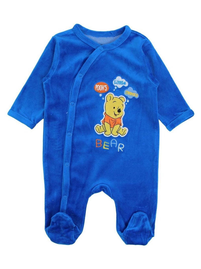 Disney - Grenouillere bébé garçon imprimé Winnie l'Ourson en coton Bleu - Kiabi