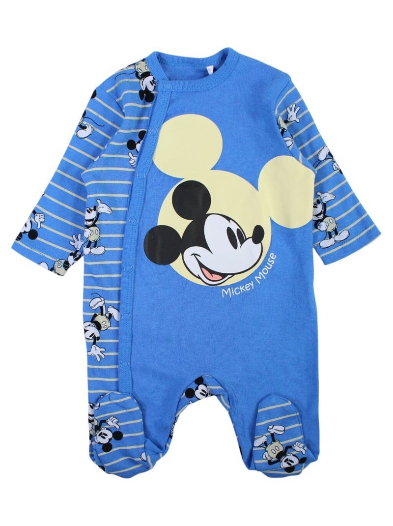 Disney - Grenouillere imprimé Mickey en coton Bleu - Kiabi