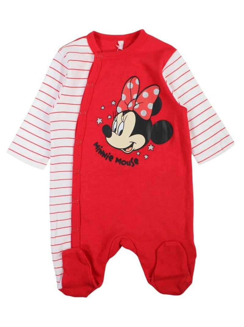 Disney - Grenouillere imprimé Minnie en coton Rouge - Kiabi