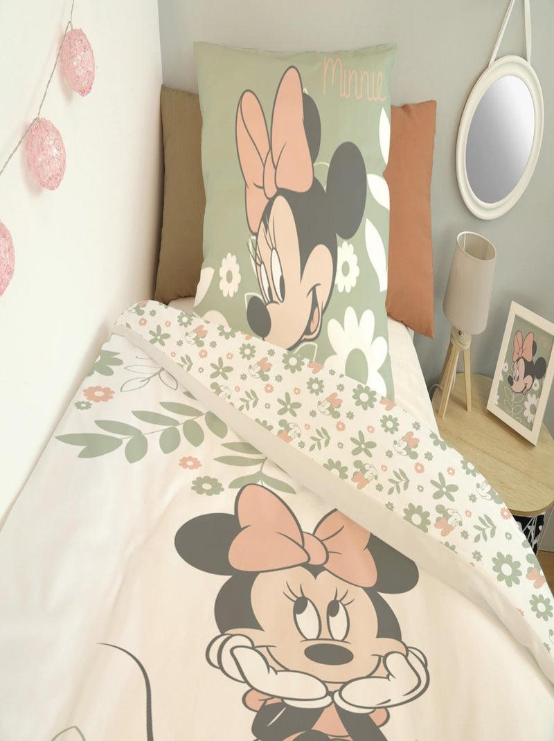 DISNEY - Housse de couette Minnie 140x200 cm - 100% Coton - Vert Vert - Kiabi