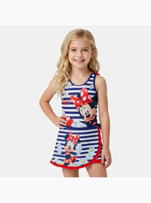 Disney - maillot de bain 1 pièce à jupette imprimé, finitions volantées - Kiabi