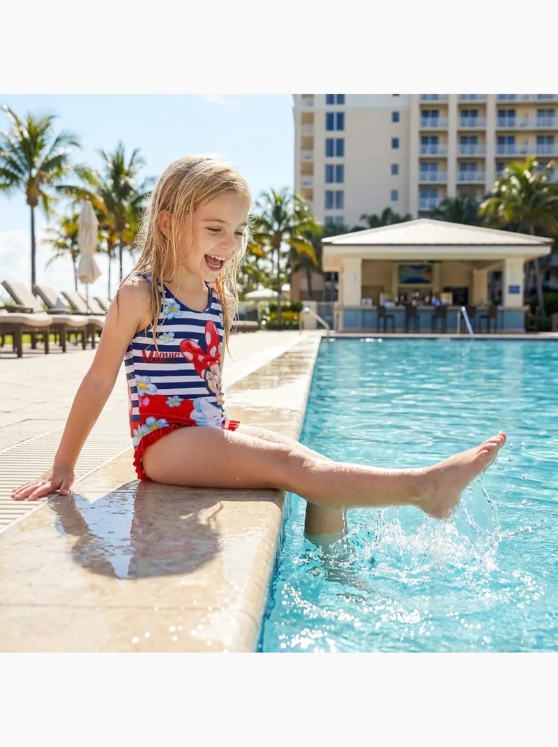 Disney - Maillot de bain 1 pièce avec jupe et imprimé Bleu marine - Kiabi