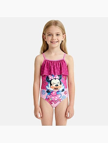 Disney - Maillot de bain 1 pièce avec volant et imprimé fille