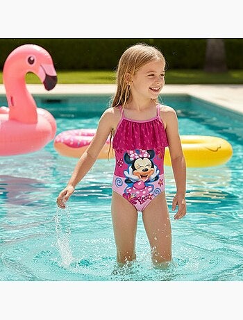 Disney - Maillot de bain 1 pièce avec volant et imprimé fille