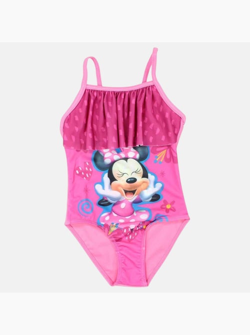 Disney - Maillot de bain 1 pièce avec volant et imprimé fille - Kiabi