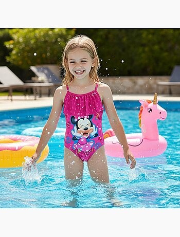 Disney - Maillot de bain 1 pièce avec volant et imprimé fille