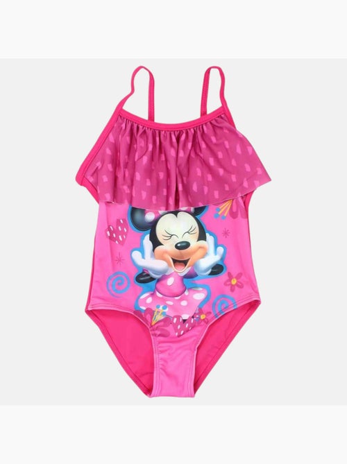 Disney - Maillot de bain 1 pièce avec volant et imprimé fille - Kiabi