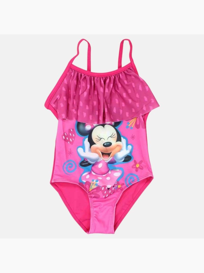 Disney - Maillot de bain 1 pièce avec volant et imprimé fille Rouge - Kiabi
