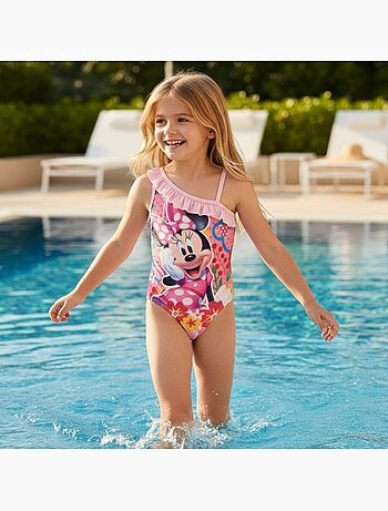 Disney - Maillot de bain 1 pièce avec volant et imprimé fille