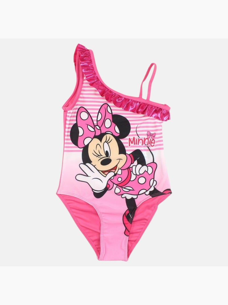 Disney - maillot de bain 1 pièce imprimé, finitions volantées Rose - Kiabi
