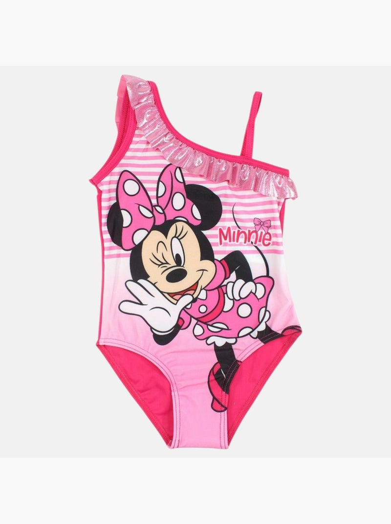Disney - maillot de bain 1 pièce imprimé, finitions volantées Rose fushia - Kiabi