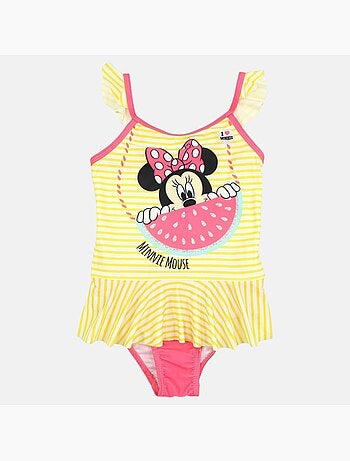 Disney - maillot de bain 1 pièce rayé à volant imprimé