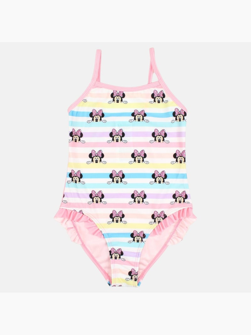 Disney - maillot de bain 1 pièce rayé imprimé Rose - Kiabi