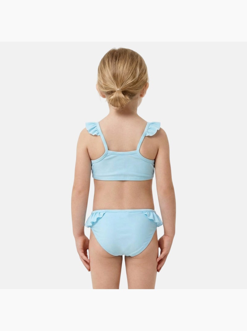 Disney - maillot de bain 2 pièces à volants imprimé Bleu - Kiabi
